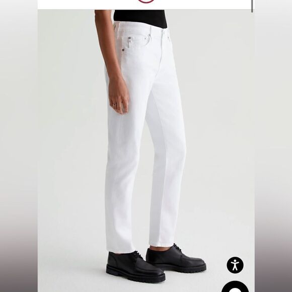 AG Ex-Boyfriend Slouchy Slim Straight Leg Jeans White Size 32 NWT - Picture 3 of 11